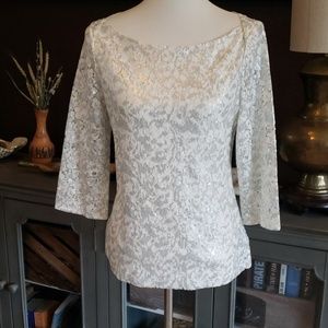 Banana Republic lace sequin blouse